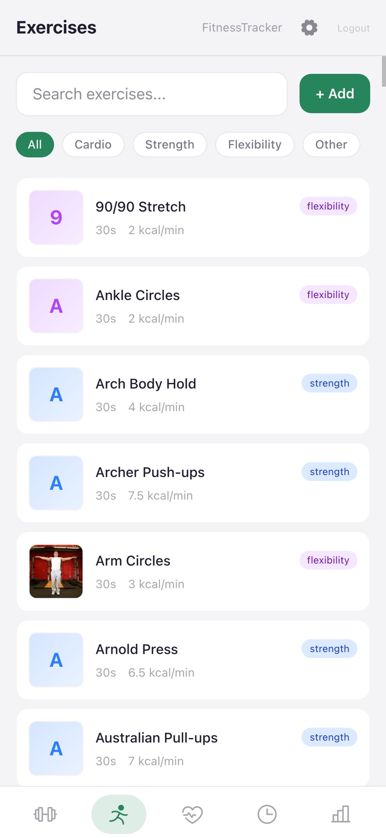 FitnessTracker exercises
