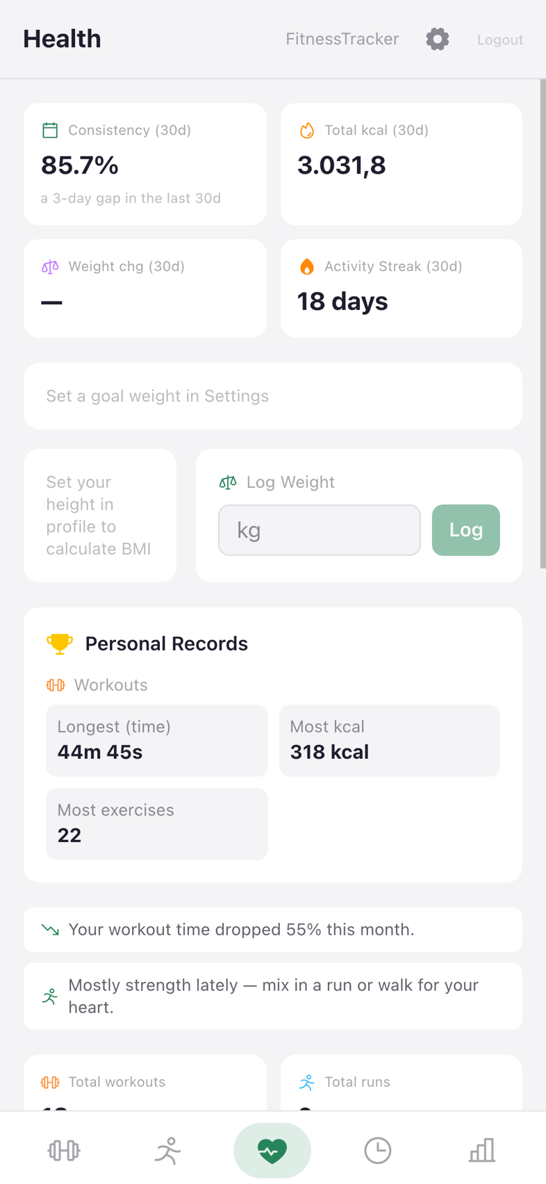 FitnessTracker health