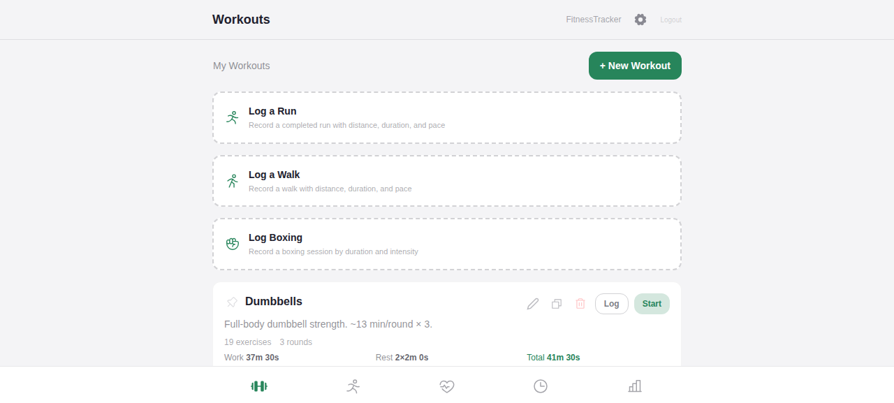 FitnessTracker workout runner